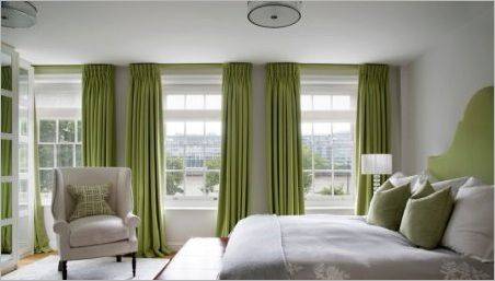 Caracteristicile utilizării perdelelor verzi în interiorul dormitorului