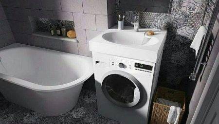 Mașină de spălat rufe sub chiuveta din baie: caracteristici, subtilitățile de alegere și de plasare