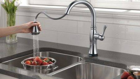 robinete de bucătărie cu stropitoare retractabil poate: Caracteristici și selecție