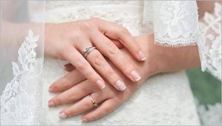 Idei de manichiură de design de nuntă pentru unghiile extinse