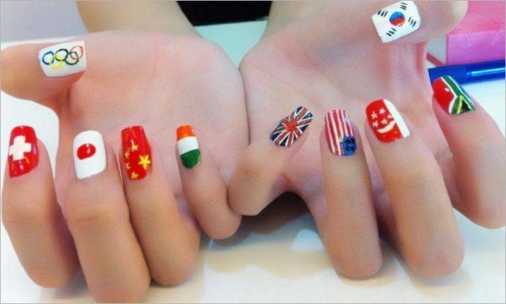Idei interesante de manichiură cu steaguri din diferite țări