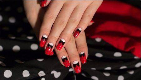 Red-negru manichiura - Întruparea luminozității și a eleganței