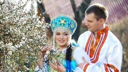 Rochie de mireasă în stilul popular rusesc