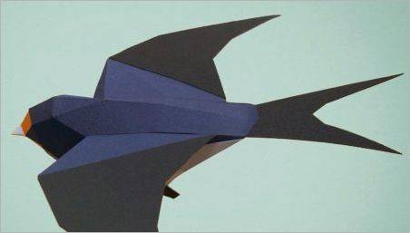 Origami de asamblare în formă de rândunele