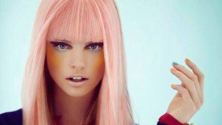 Păr roz deschis: Opțiuni și reguli de colorare