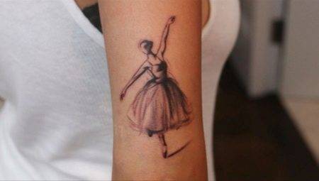 Valoarea și schițele tatuajului sub forma unei balerinei